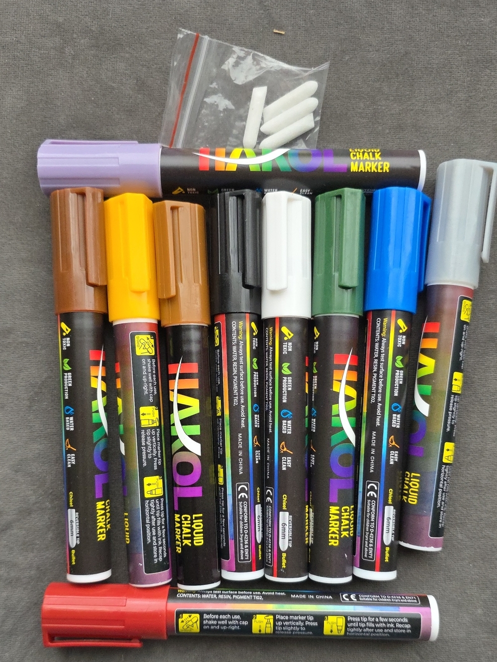 Liquid Chalk Markers Set - 10 Assorted Colors- NWOT